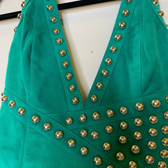 Nomi Mini Dress In Green - Picture 5 of 8